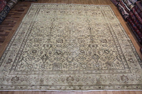 Overdyed Persian Tabriz Carpet 350 x 305 cm