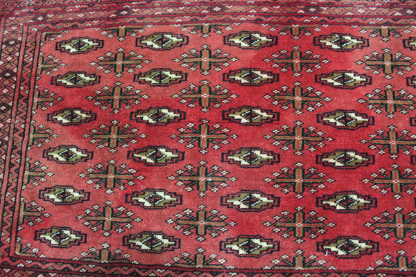 Old Handmade Persian Turkmen Rug 125 x 60 cm