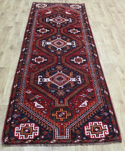 Fine Handmade Persian Shiraz Qashqai wool runner 260 x 93 cm