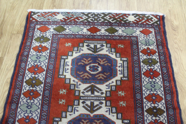 Old Handmade Persian Turkmen Tribal Rug 120 x 75 cm