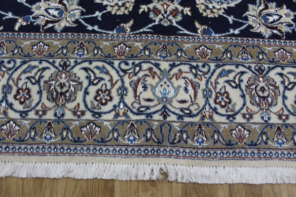 Fine Persian Nain Silk & Wool Rug Floral Design 200 x 200 cm