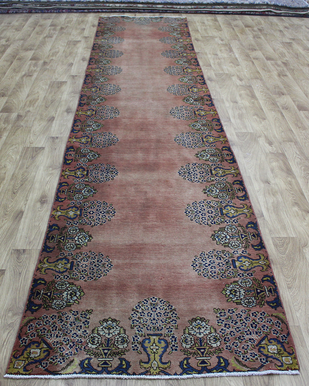 HANDMADE PERSIAN TABRIZ LONG RUNNER 432 x 92 CM