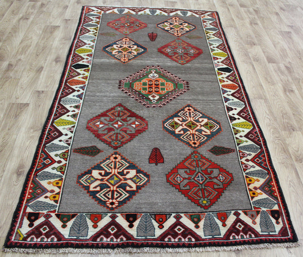 Handmade Persian Gabbeh Shiraz rug with superb colour 232 x 124 cm