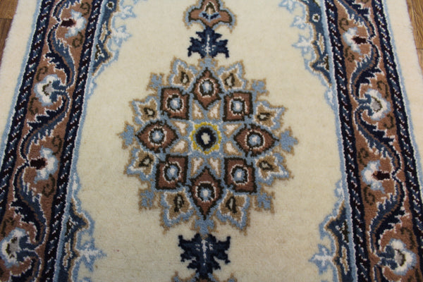 Persian Nain wool and silk runner 260 x 60 cm