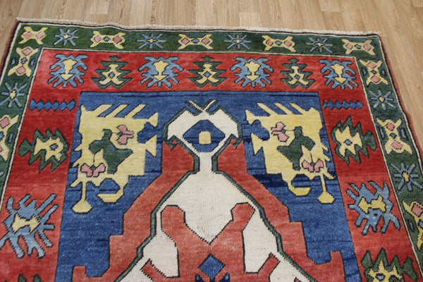OLD HANDMADE TURKISH MILAS RUG WITH SUPERB COLOURS 245 x 170 CM