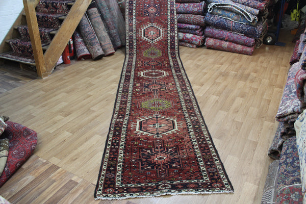 Antique Karaja runner of very good long size with traditional Karaja design 450 x 100 cm