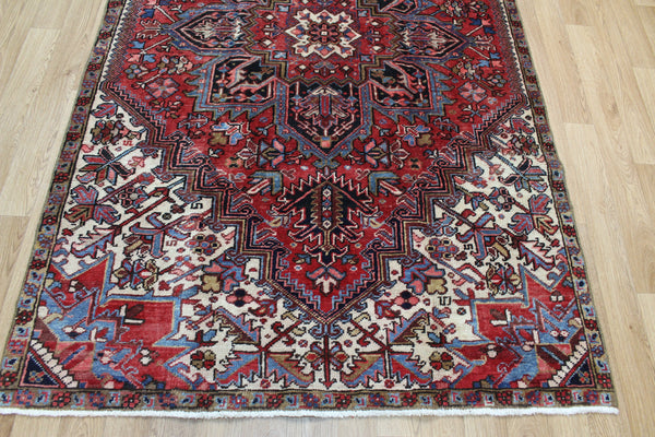 ANTIQUE HERIZ RUG, COUNTRY HOUSE STYLE, SUPERB COLOURS 240 x 145 cm