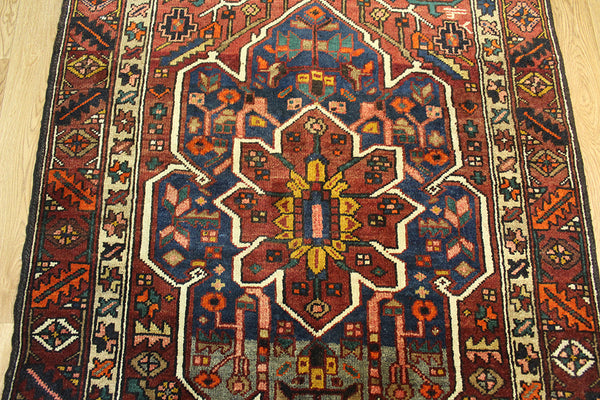 Old Handmade Persian Heriz runner 435 x 115 cm
