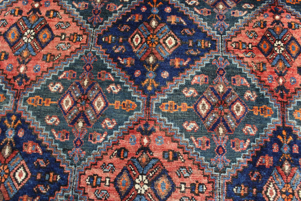Antique Persian Afshar tribal rug with an interesting all over repeat design 220 x 165 cm