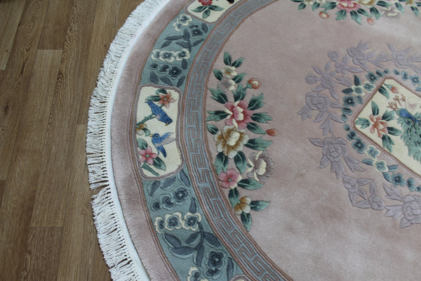 Fine Handmade Chinese Round Carpet with Birds design