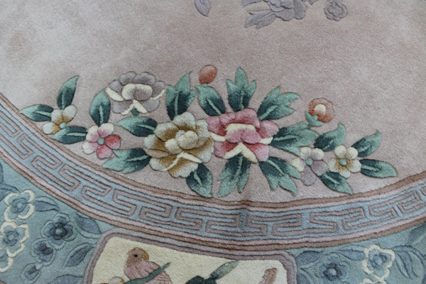 Fine Handmade Chinese Round Carpet with Birds design