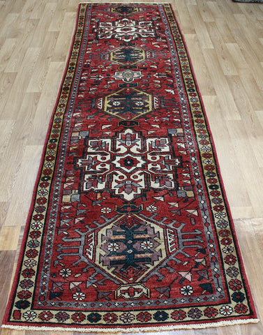 Old Handmade Persian Karajeh Runner 335 x 90 cm