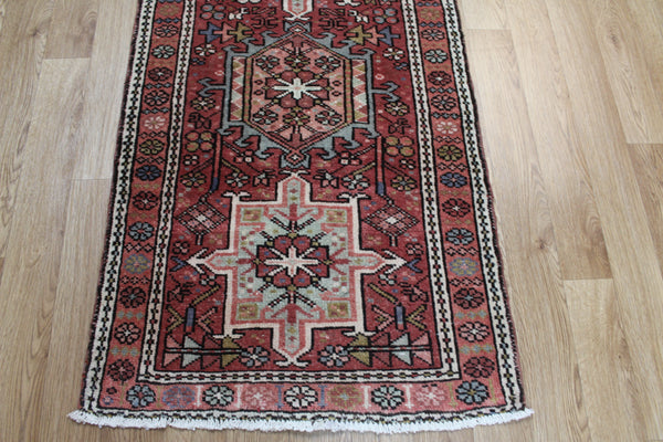 Antique Karaja runner of traditional design with seven medallions 280 x 74 cm