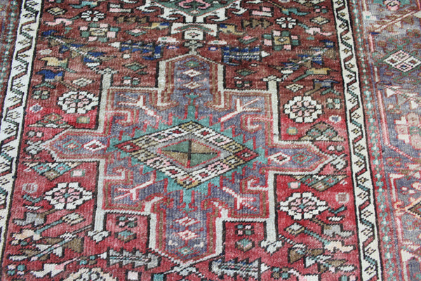 Antique Karaja runner of traditional design with seven medallions Circa 1900