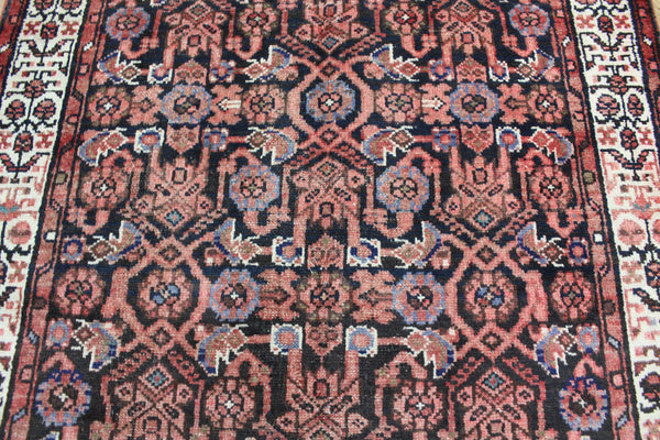 Vintage Persian Mahal runner of very good long size with traditional Herati design 400 x 110 cm