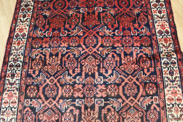 Vintage Persian Mahal runner of very good long size with traditional Herati design 400 x 110 cm