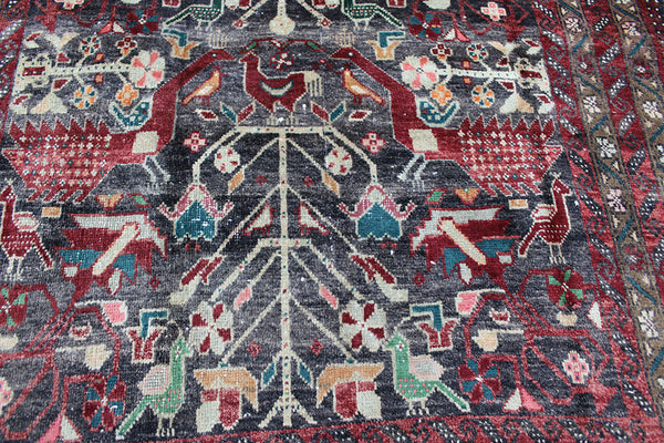 Old Handmade Persian Baluch Rug 210 x 116 cm