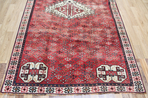 Old Handmade Persian Shiraz Rug 250 x 155 cm
