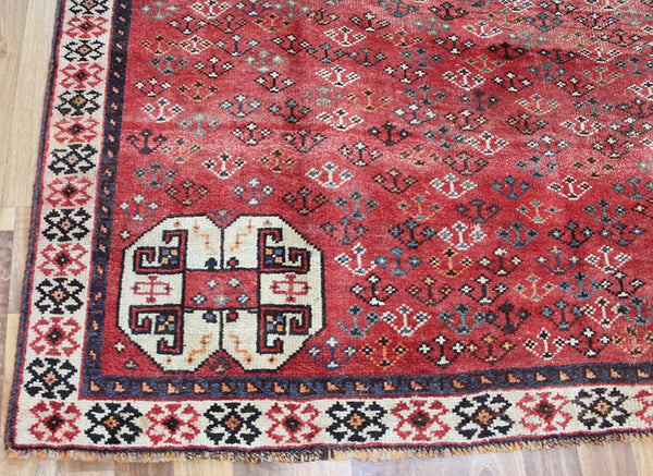 Old Handmade Persian Shiraz Rug 250 x 155 cm