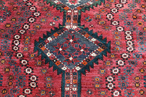 Old Handmade Persian Shiraz Qashqai Rug 190 x 155 cm