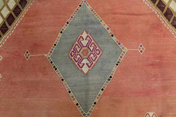 Fine Persian Shiraz Qashqai wool & silk Kilim 245 x 140
