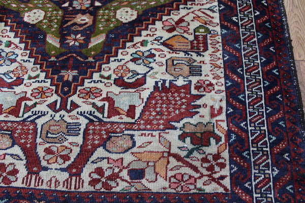 Vintage Persian Baluch Rug With Birds Design 208 x 112 cm