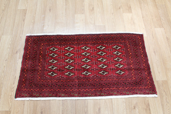 Fine Handmade Persian Turkmen Tribal Rug 115 x 60 cm