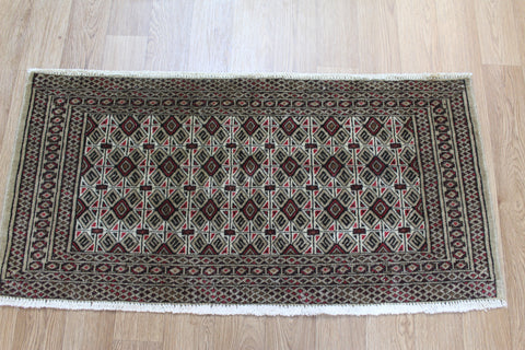 Fine Handmade Persian Turkmen Tribal Rug 105 x 50 cm
