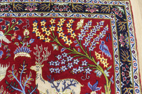 Outstanding Pair of Persian kashan Rugs of the Garden design 83 x 100 cm