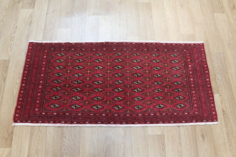 Fine Handmade Persian Turkmen Tribal Rug 130 x 57 cm