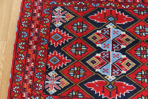 Fine Handmade Persian Turkmen Tribal Rug 140 x 62 cm
