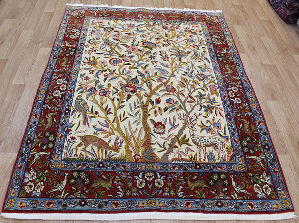 Persian Qum Rug, Tree of Life design 202 x 144 cm