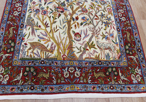 Persian Qum Rug, Tree of Life design 202 x 144 cm