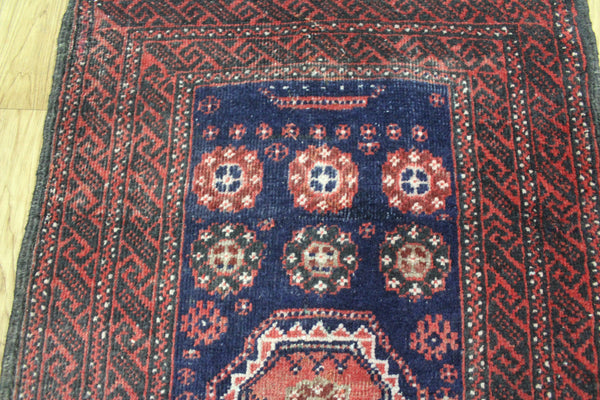 OLD HANDMADE PERSIAN BALUCH RUNNER 330 X 65 CM