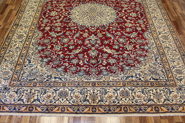 FINE HANDMADE PERSIAN NAIN CARPET SILK & WOOL 390 x 295 CM