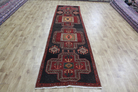 OLD NORTH WEST PERSIAN RUNNER, VERY HARD WEARING 350 X 88 CM