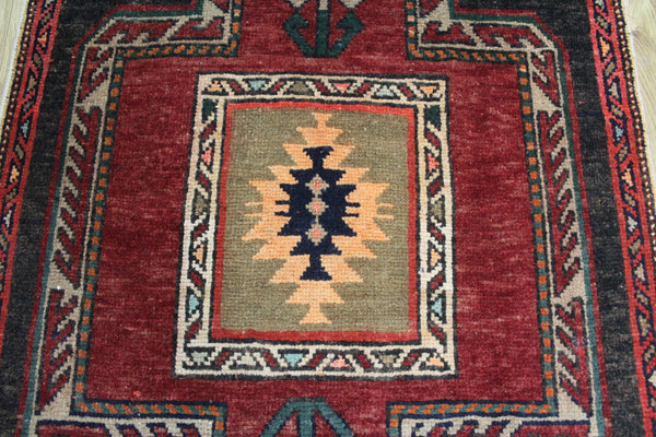 OLD NORTH WEST PERSIAN RUNNER, VERY HARD WEARING 350 X 88 CM