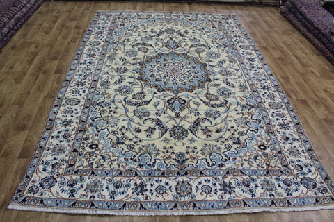 PERSIAN NAIN RUG WOOL AND SILK, GREAT DESIGN AND SUPERB COLOURS 297 x 198 CM