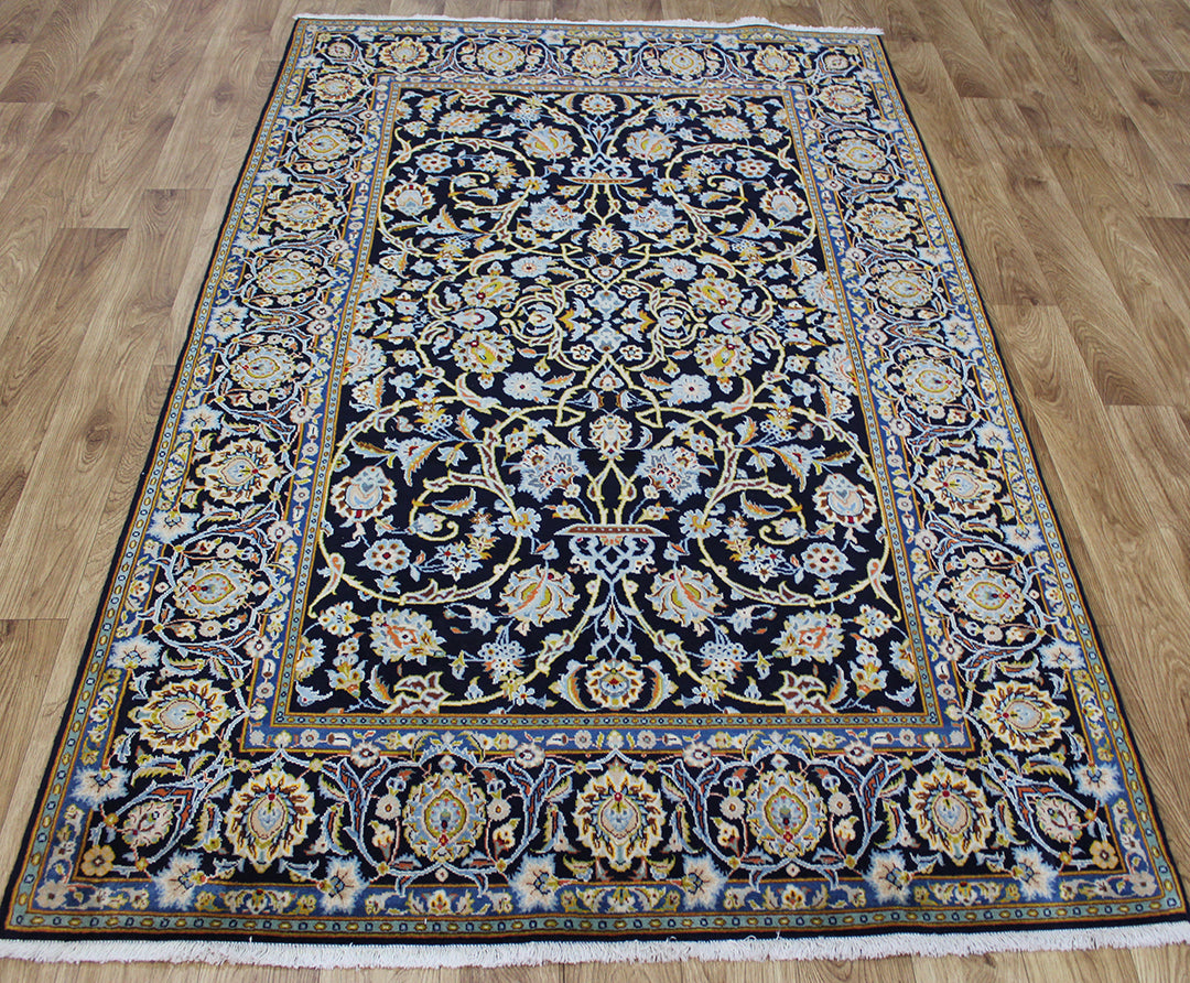 Fine Persian Blue Kashan rug 218 x 134 cm