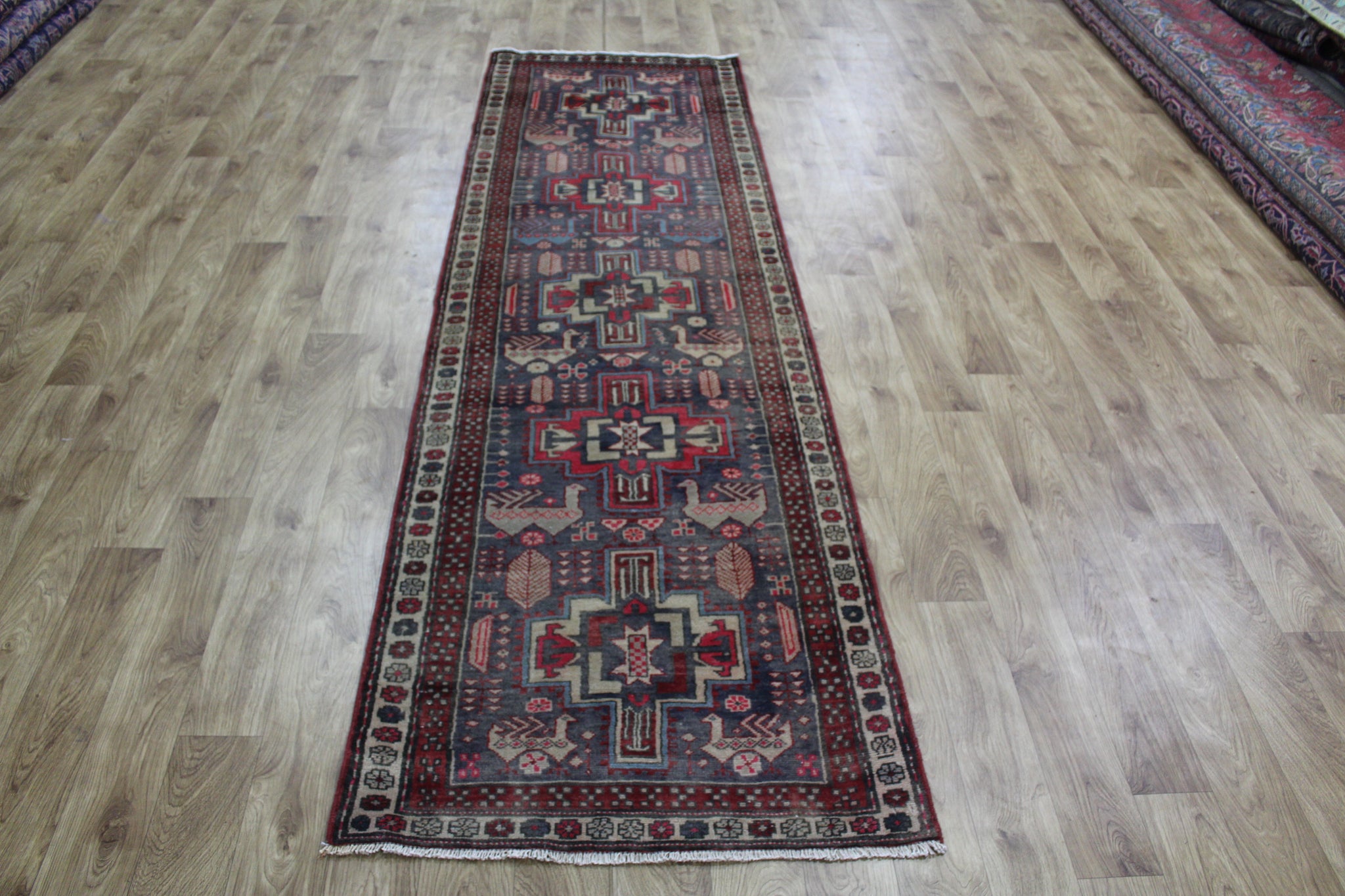 OLD HANDMAE PERSIAN KARAJA RUNNER, VERY HARD WEARING, 275 x 85 CM