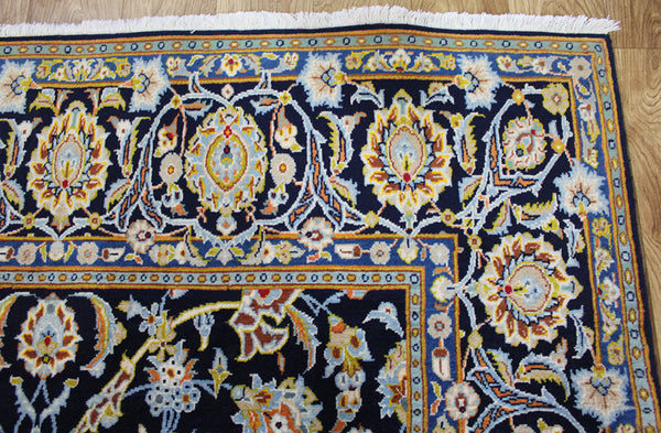 Fine Persian Blue Kashan rug 218 x 134 cm