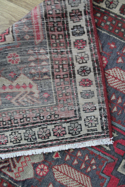 OLD HANDMAE PERSIAN KARAJA RUNNER, VERY HARD WEARING, 275 x 85 CM