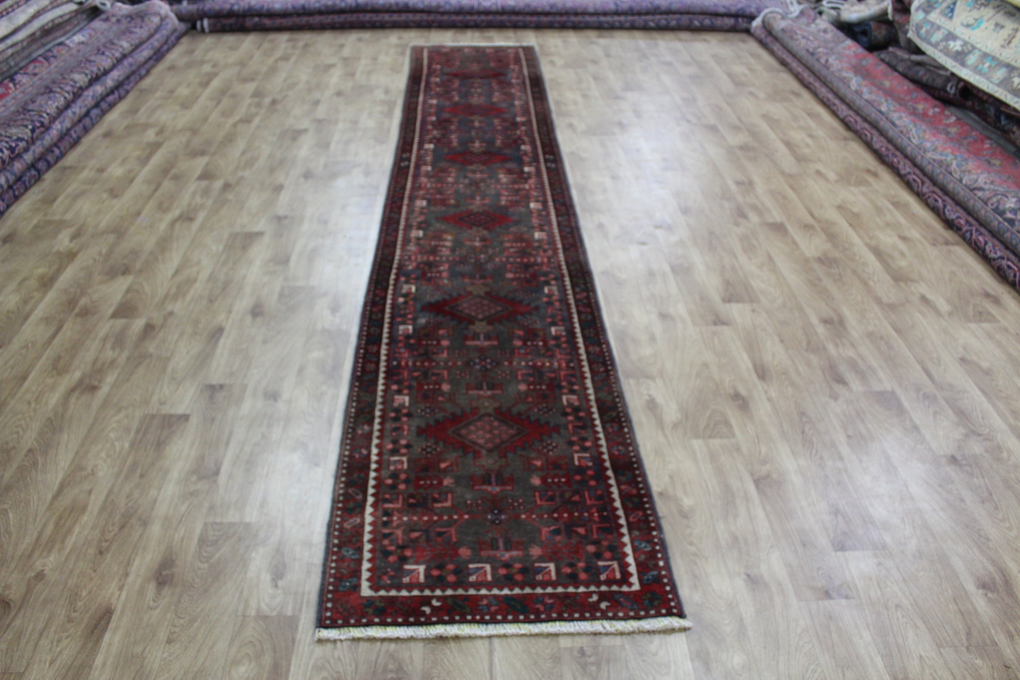 OLD HANDMADE PERSIAN KARAJEH LONG RUNNER 400 X 70 CM