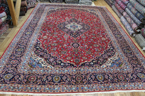 FINE HANDMADE PERSIAN KASHAN CARPET, FLORAL DESIGN 410 X 295 CM